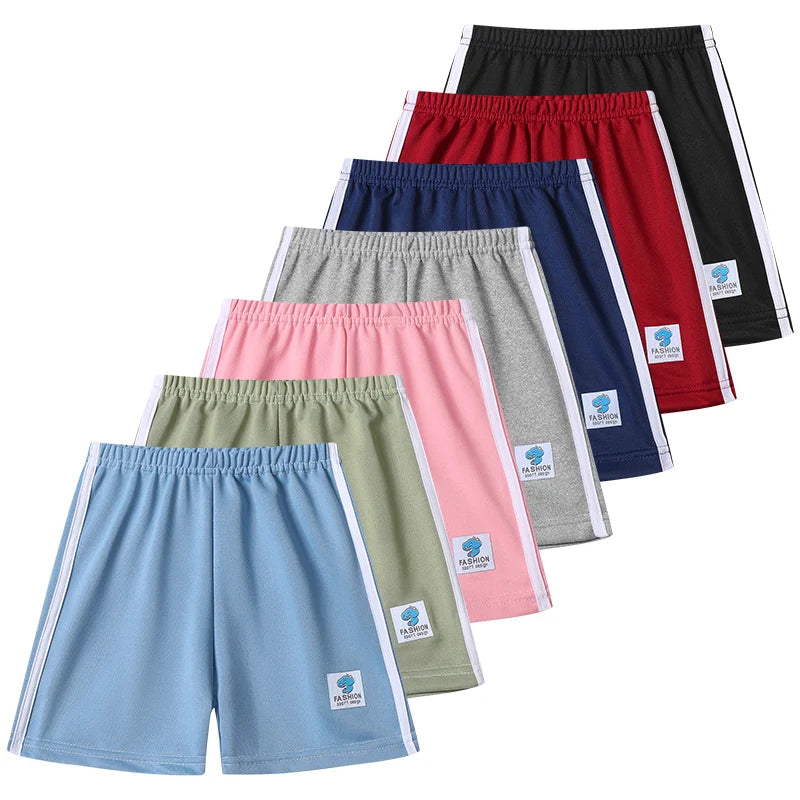 1/4/6 Pieces Summer Children's Basic Versatile Candy Colored Shorts For Boys And Girls Sports Running Loose Pants Outdoor Shorts