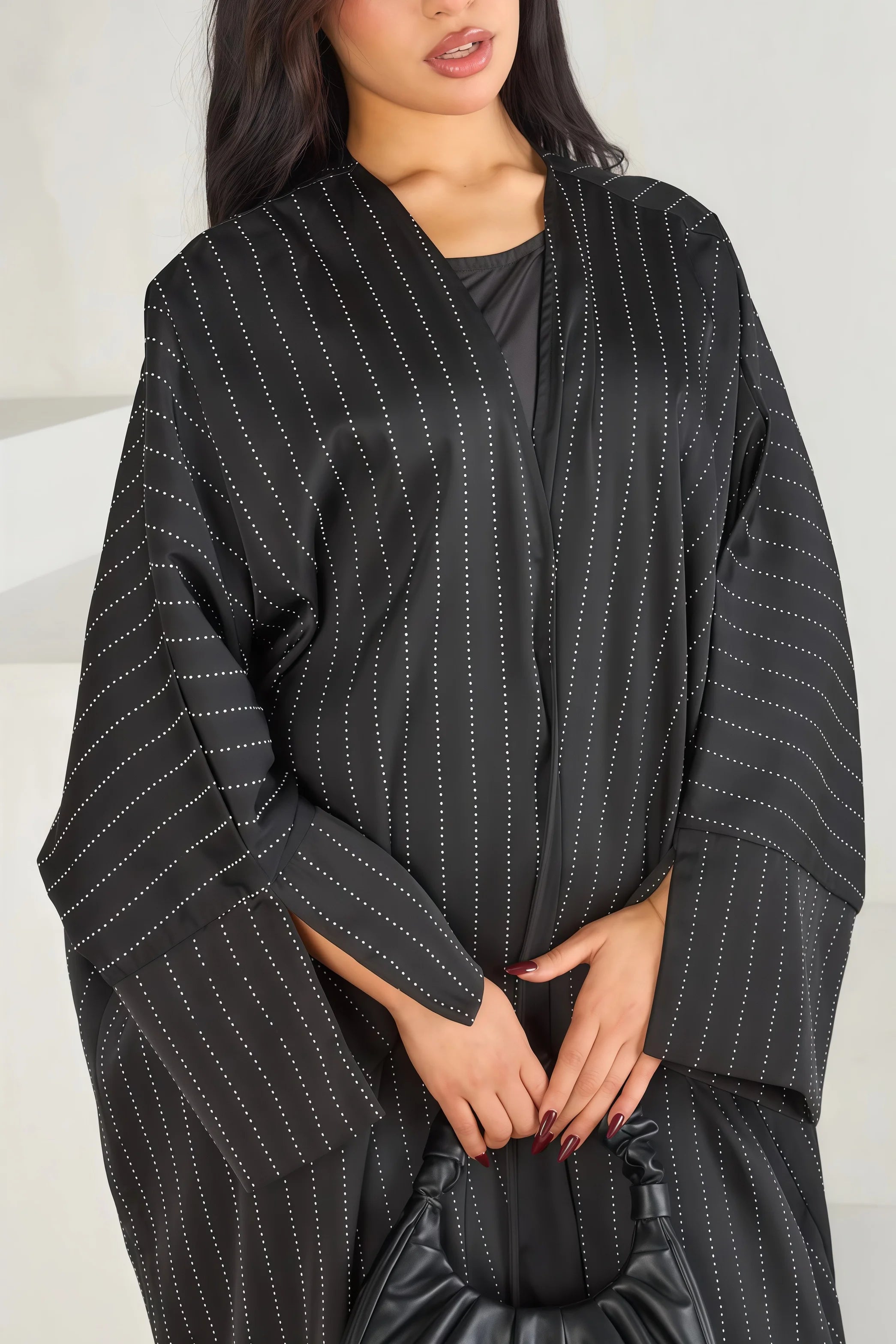 2025 New Elegant Blue Abaya with Sparkling Rhinestone Middle Eastern Aesthetic Loose Cardigan Silhouette Ideal for Modest Wear