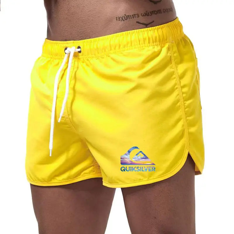 Men's Bathing Suit Pocketed Drawstring Breathable Quick Dry Swim Trunks Board Shorts for Surfing Beach Summer