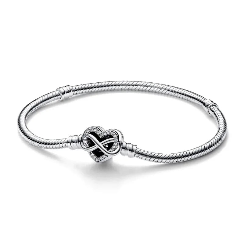 Pulseras Moments Originales Chapadas en Plata 925 – Oro Rosa, Amor Dorado, Cierre de Corazón