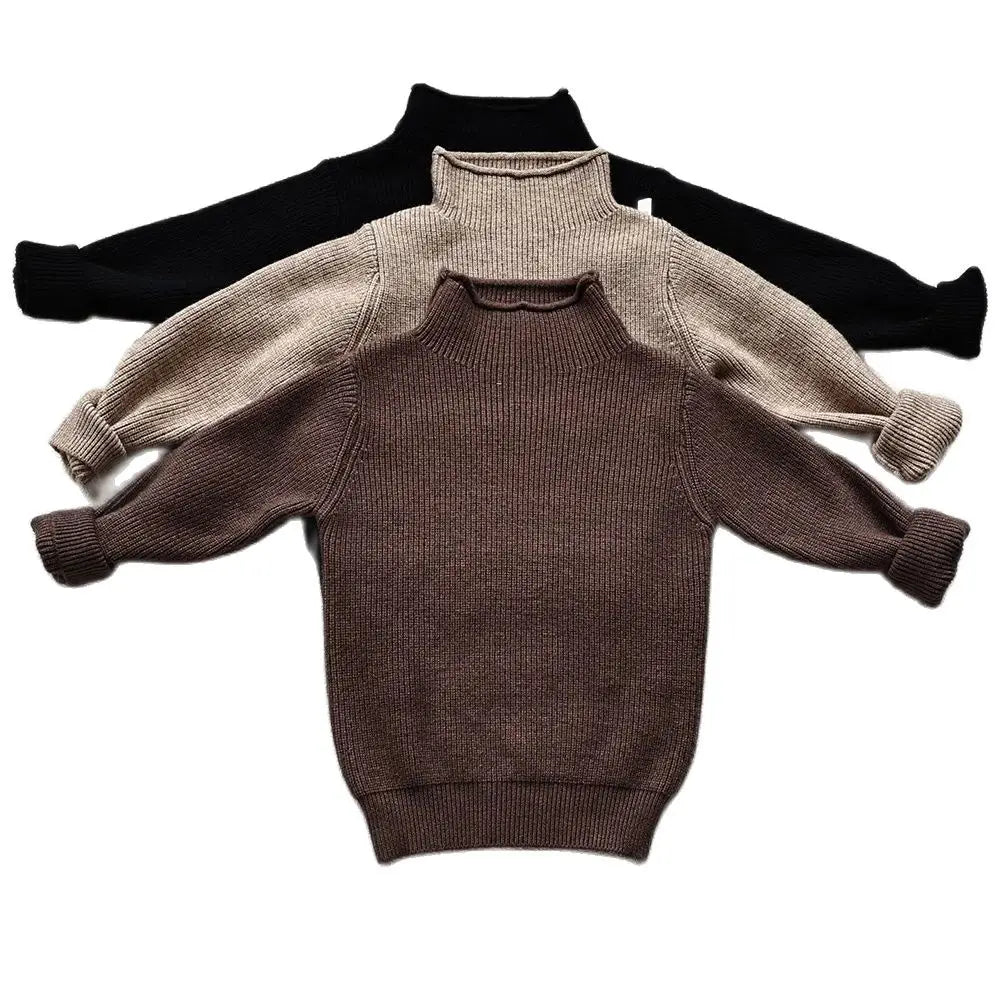 MILANCEL Spring Autumn New Kids Infant Sweaters Turtleneck Boys Pullover Boys Knitwear Girls Base Sweater