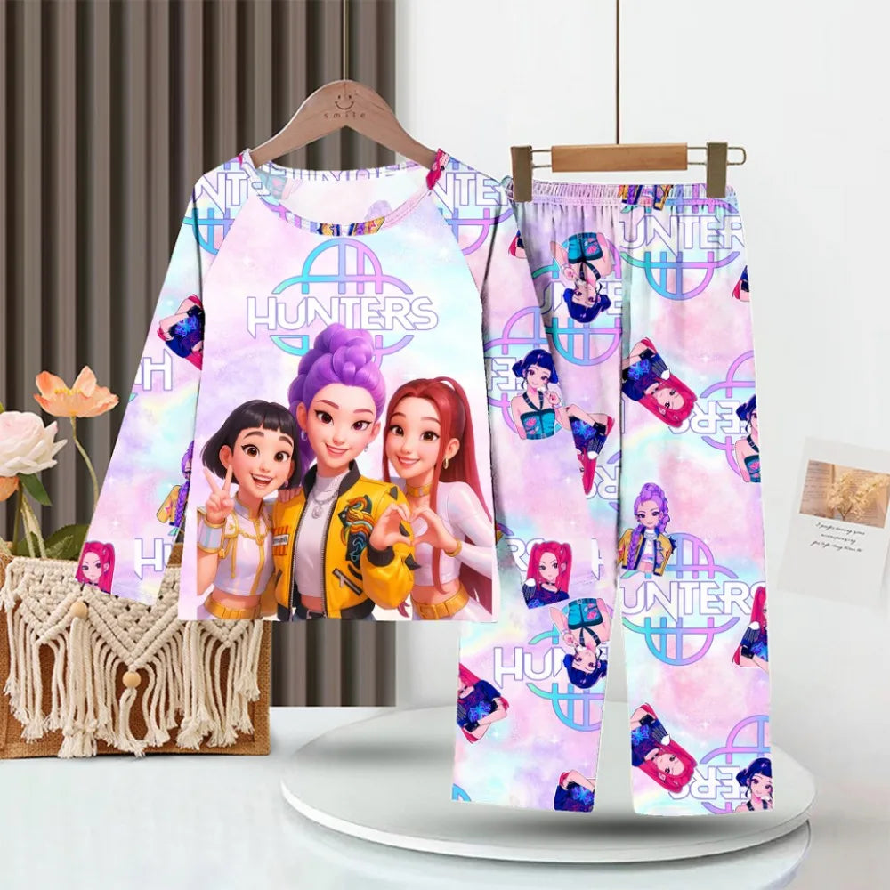 Kpop Demon Hunters Clothing Sets for Children Huntrix Kids Pajamas Baby Girls Pijama Fashion Boys Long Sleeve Pyjamas Sleepwear