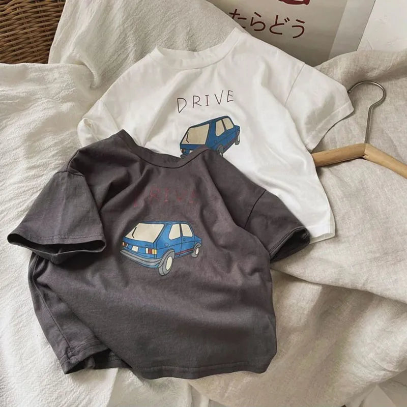 Cotton Half Sleeve T-shirt Boys Child 2026 Spring/Summer