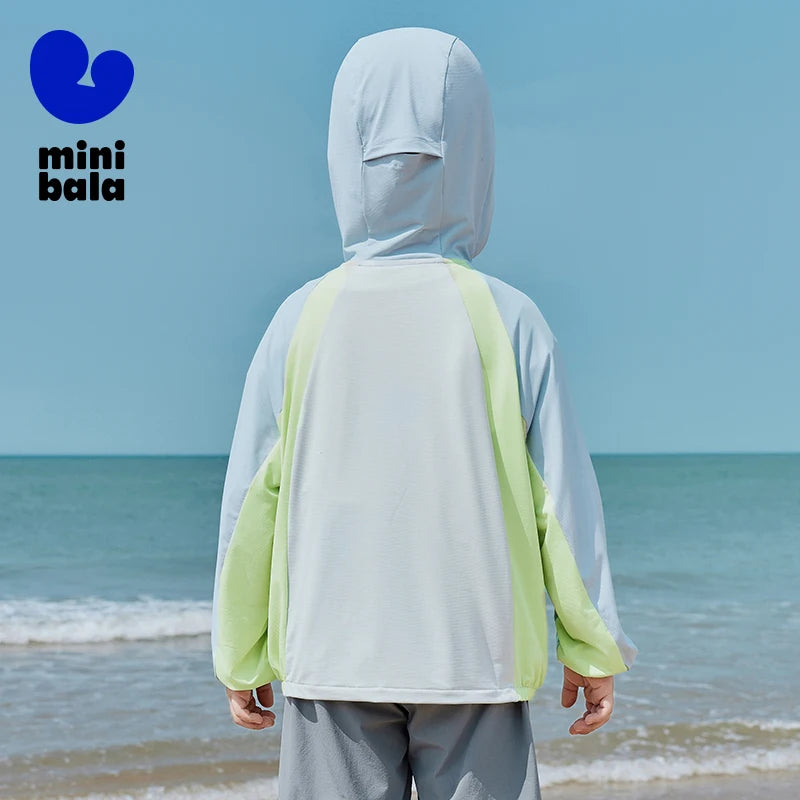 Mini Bala Boys Girls UPF50+ Cool Touch Sun Protection Jacket Lightweight Summer Baby Protective Outerwear