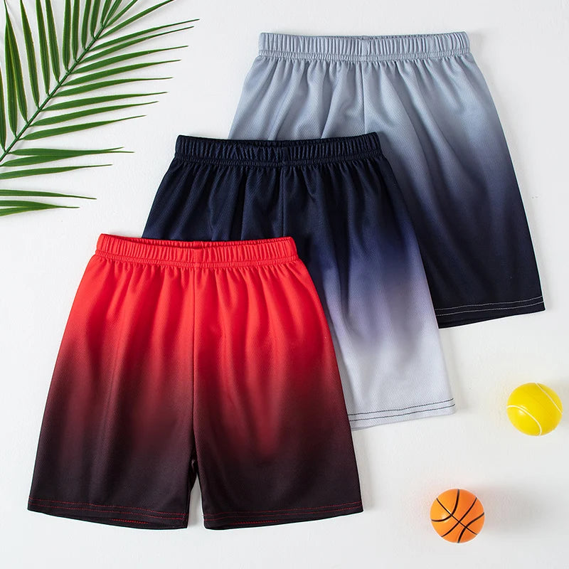 3-piece children's gradually changing dry sports shorts boys comfortable sports ball pants girls casual elastic waist shorts