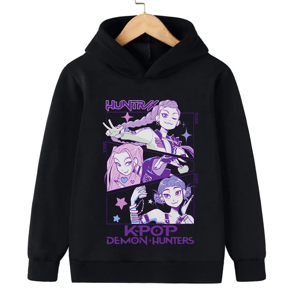 KPop Devil Hunter Korean Wave Girls' Clothes Boys' Hoodies Warm Kids Trendy Fashionable and Casual Autumn and Winter Sweaters