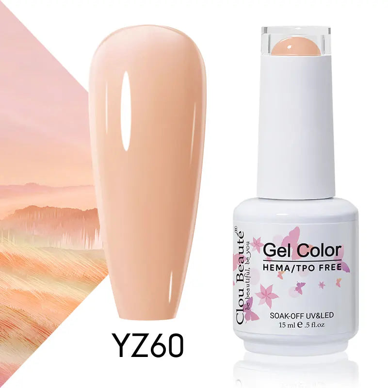 Clou Beaute 56 Colors Gel Nail Polish Pastal Pink Green Lavender UV Nail Gel Soak Off UV Varnish Macaron Gel Paint 15ml Nail Art
