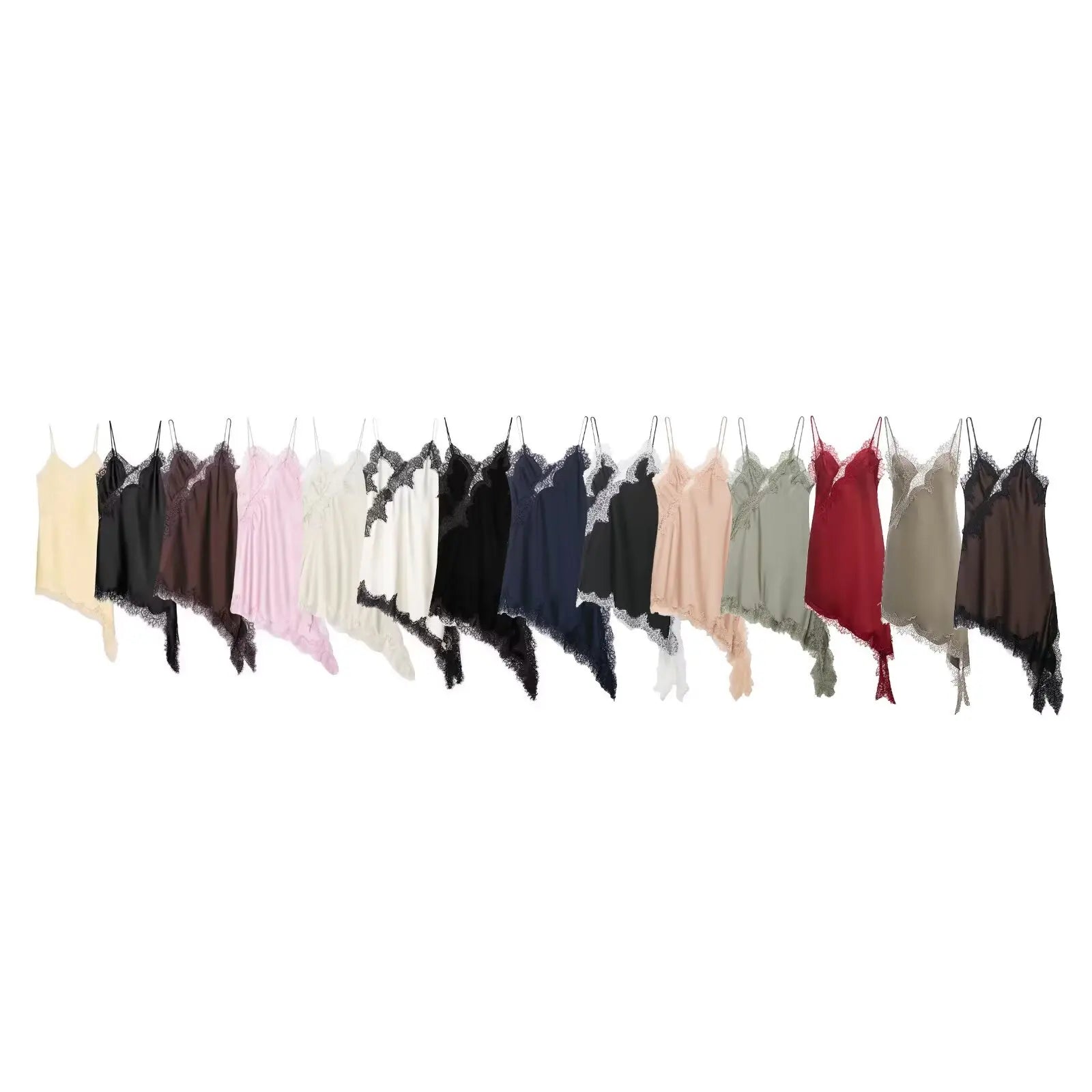 Satin Sexy Lace Spliced Short Sling Dress Women Sleeveless Backless