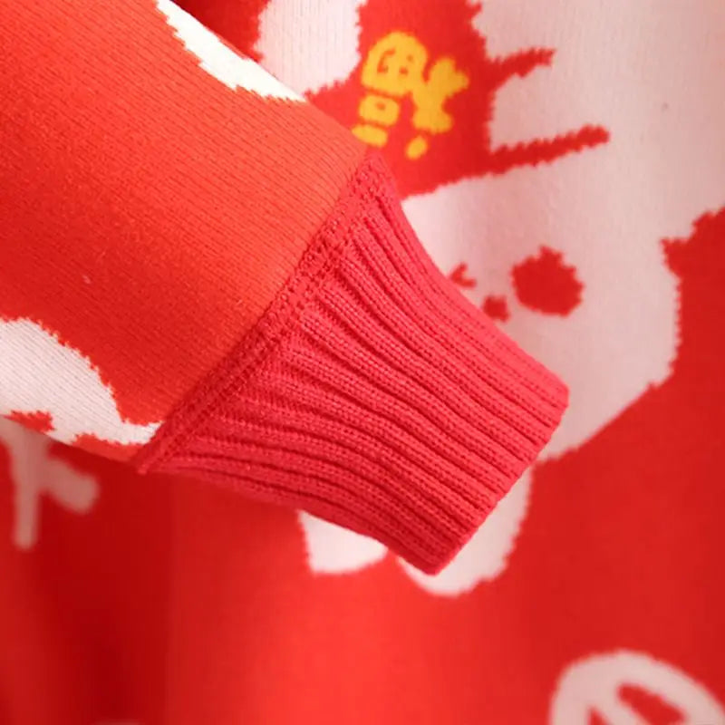 Girls' Sweater Autumn/Winter New Thickened Fashion Children's Knitted Sweater Girls' Top Sweet and Cute