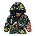Spring Cartoon Dinosaur Jacket for Boys & Girls Zipper Windbreaker Outerwear Kids Children's Coats 1-7 Years