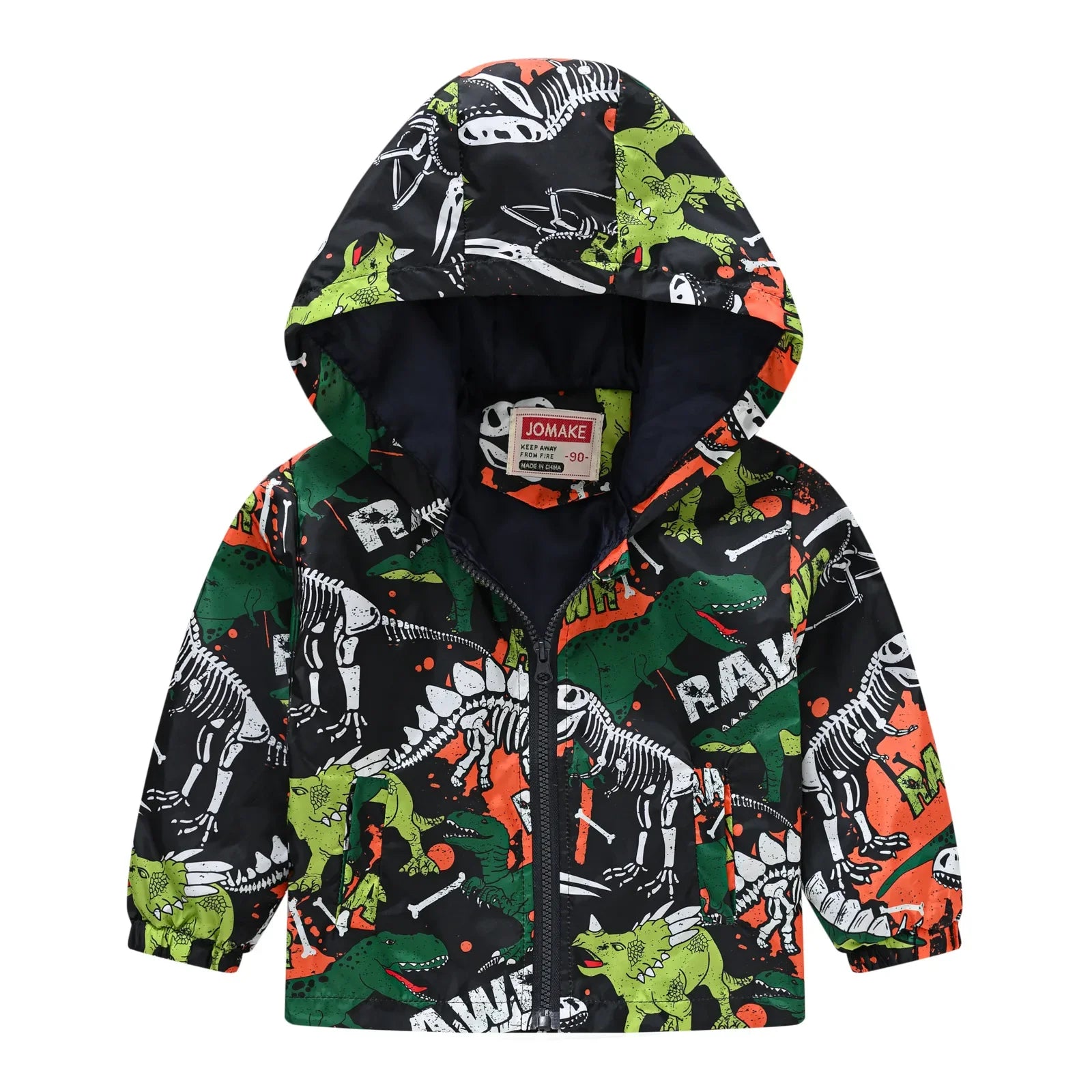 Spring Cartoon Dinosaur Jacket for Boys & Girls Zipper Windbreaker Outerwear Kids Children's Coats 1-7 Years
