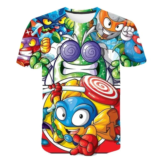 Super Zings T Shirt Kids Toddler Anime Game Streetwear Short Sleeve