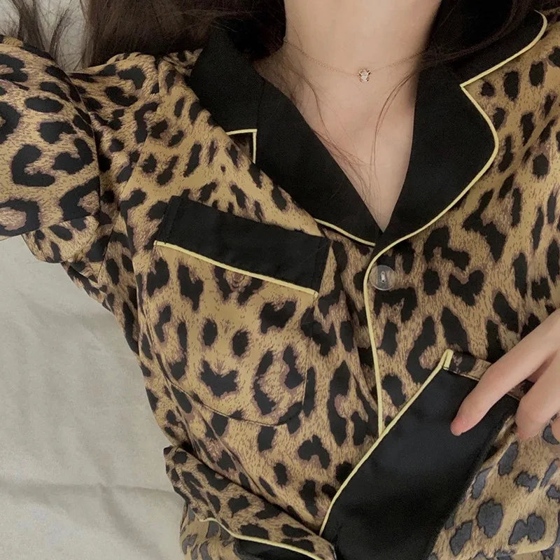Women’s Leopard Print Pajama Set