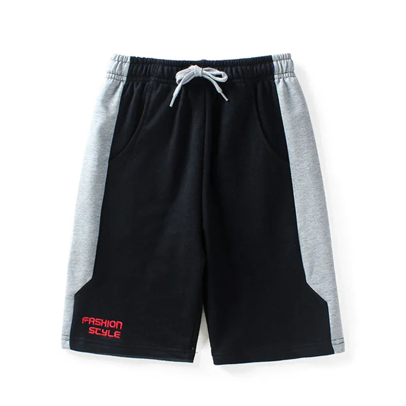 2025 New Summer Kids Boys Knitted Shorts Patchwork Striped Soft Cotton Sporty Shorts For Teenagers Big Boys 2-14 Years Wear