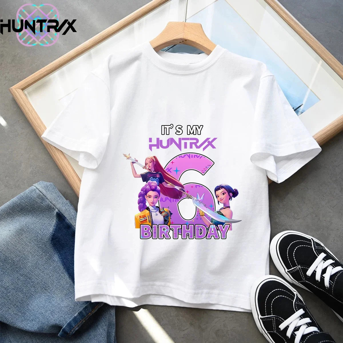 Kpop Demon Hunters Number T-shirt Kawaii Rumy Birthday Tops Party Wear Girls Tee Summer Short Sleeve Cotton Kid Clothes Boutique