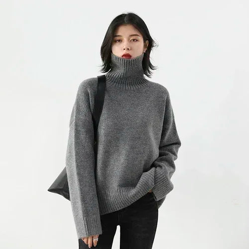 Korean Loose Turtleneck Knit Sweater