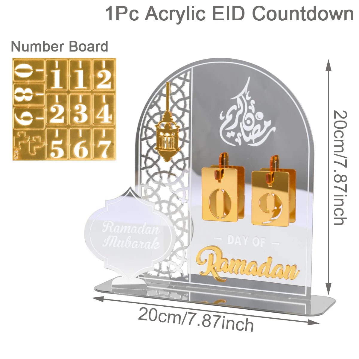 Ramadan Countdown Calendar Eid Mubarak Ornament Ramadan Decoration 2026 For Home Ramadan Kareem Islamic Muslim Party Decor Gifts