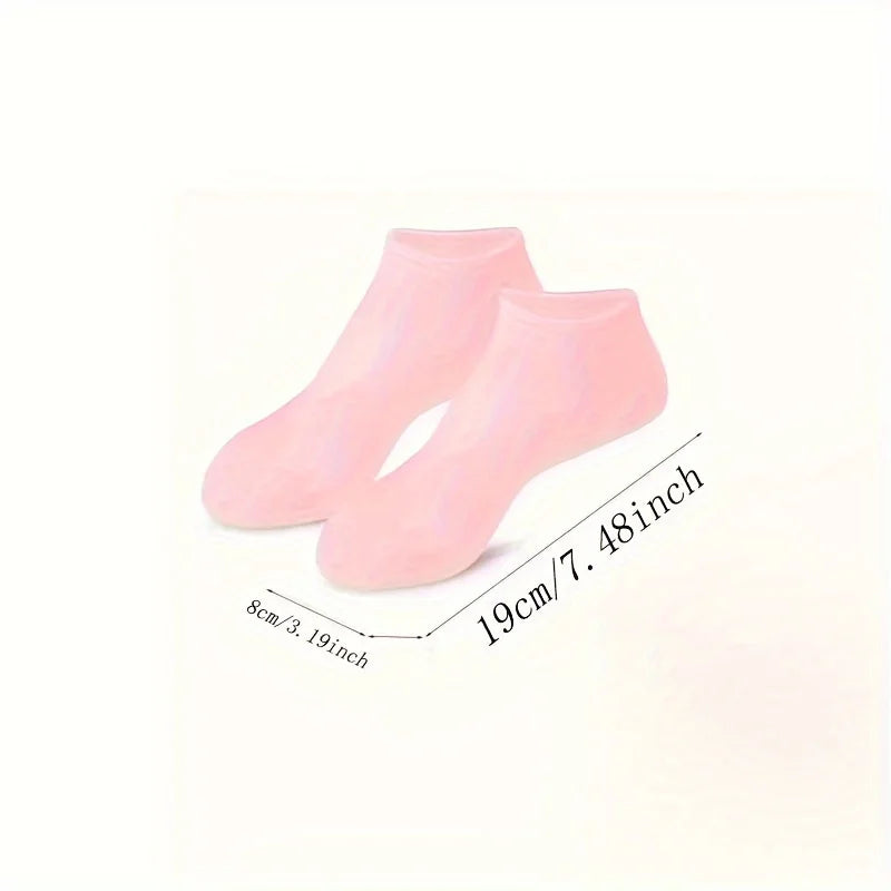 2-Pack Ultra-Soft Silicone Moisturizing Foot Masks for Dry, Cracked Feet - Pair with Moisturizer for Exfoliating Foot Care