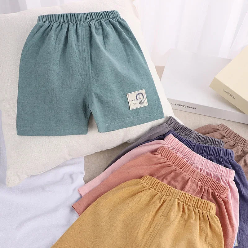 1 2 3 4 5 Years Kids Summer Shorts Boys Girls Korean Style Cotton and Linen Short Pants Toddler Little Children Cute Shorts