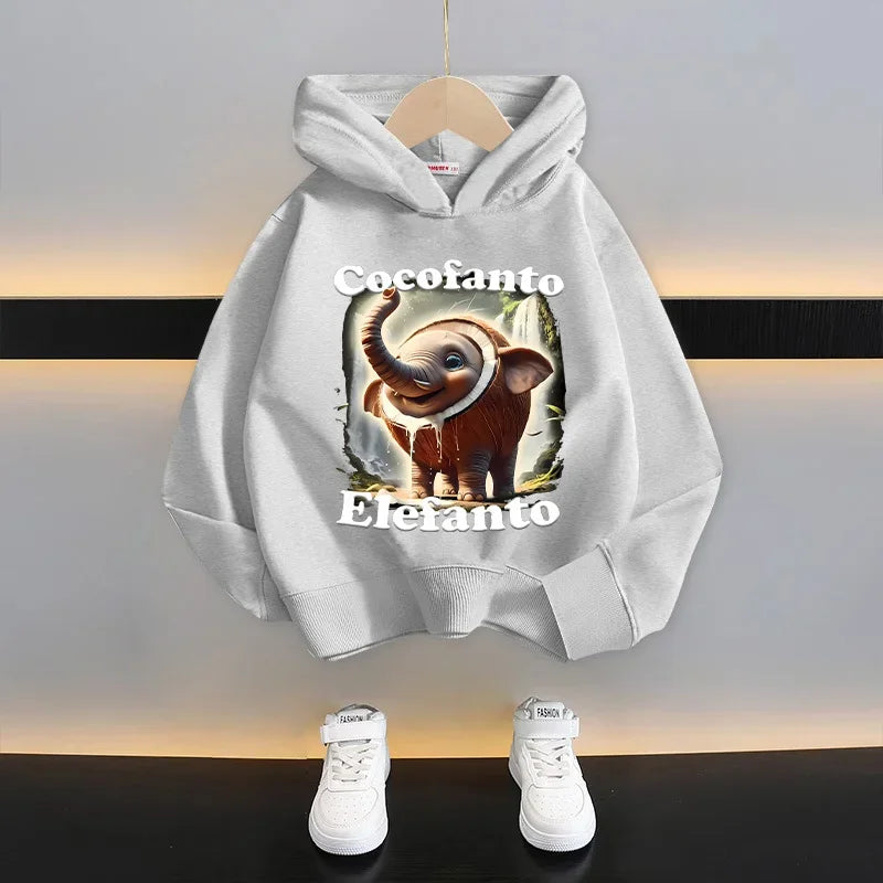 Italian Brainrot Kids Hoodie Funny Cartoon Graphic Thin Sweatshirts Tung Tungtung Sahur Casuals Long Sleeves Tops Boys Clothes