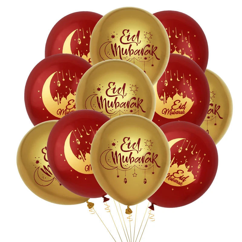 15-30Pcs Eid Mubarak Moon Star Latex Balloons Kit 2026 Muslim Islamic Festival Party Decoration Supplies Ramadan Kareem Gifts