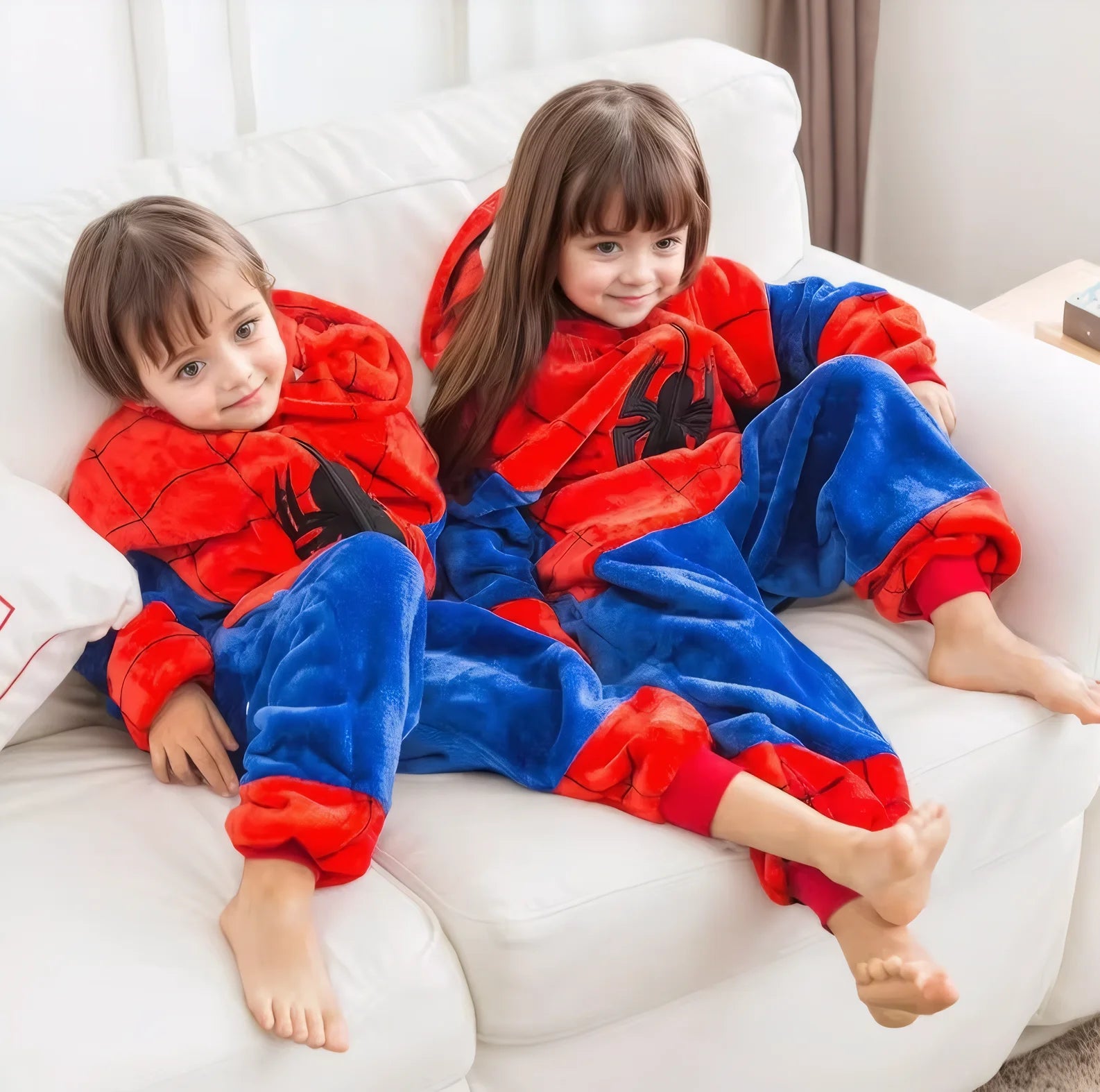 Lilo Stitch Cosplay Costume Boys Girls Spiderman Pajamas Plush Winter Warm Clothes for Boys Girls Hooded Pajamas Onesies