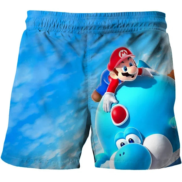 Super Marios Cartoon Beach Shorts, Beach Swimming Pants, Boys' Fashion Children's Sports Shorts, Super Marios New Style
