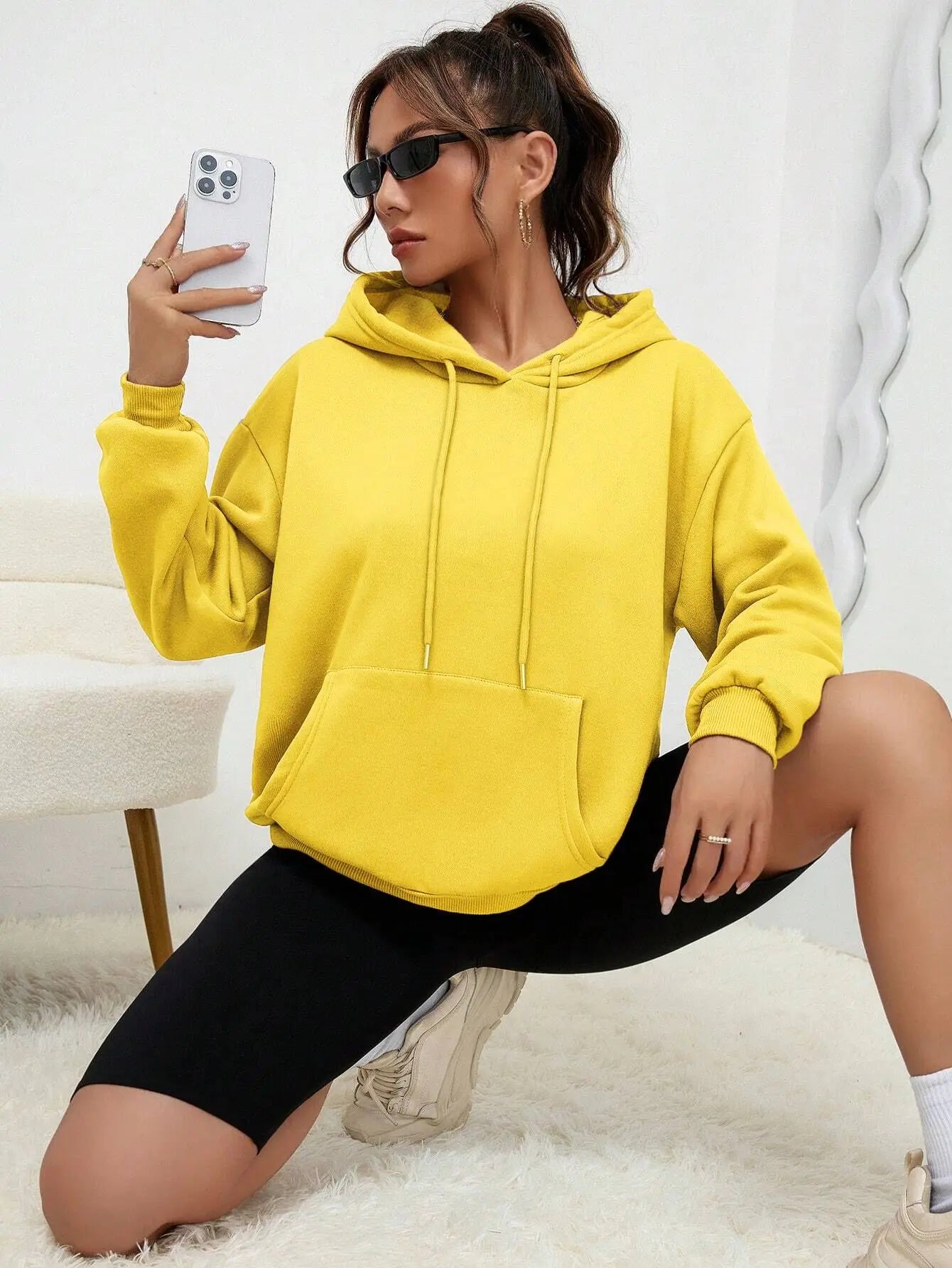 Women’s Solid Color Fleece Hoodie
