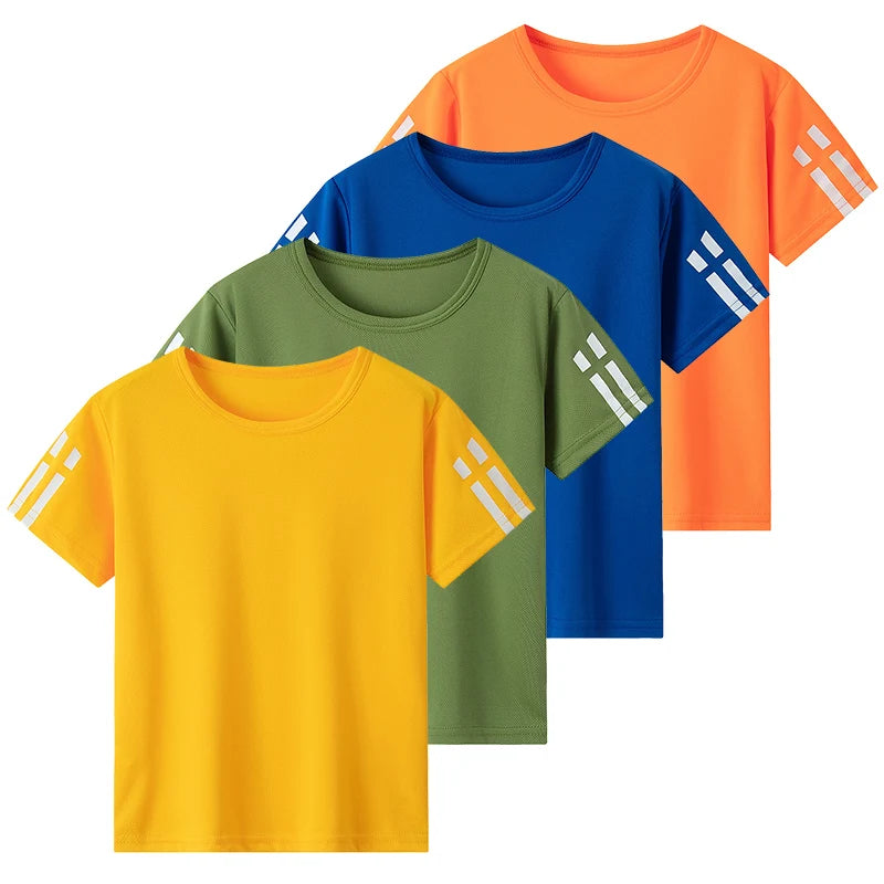 2/4-pcs Summer Children's Multi-color Combination Quick Drying Sports Suit Boys And Girls Short Sleeved T-shirt Versatile Shorts