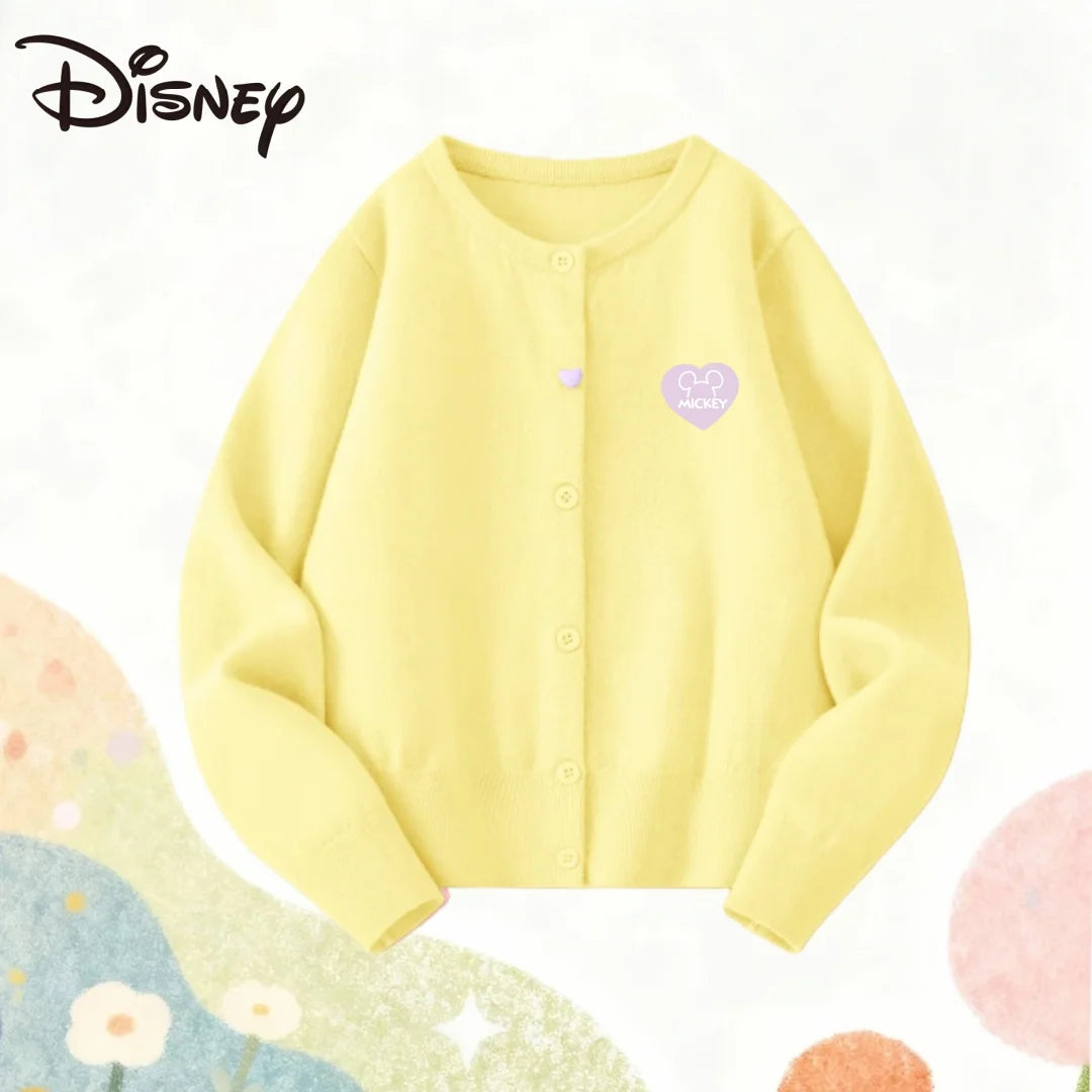 Disney Sweet Knitted Cardigan Girl Candy Color Sweater Spring Autumn Comfortable Cardigan Skin-friendly Material  Knitwear
