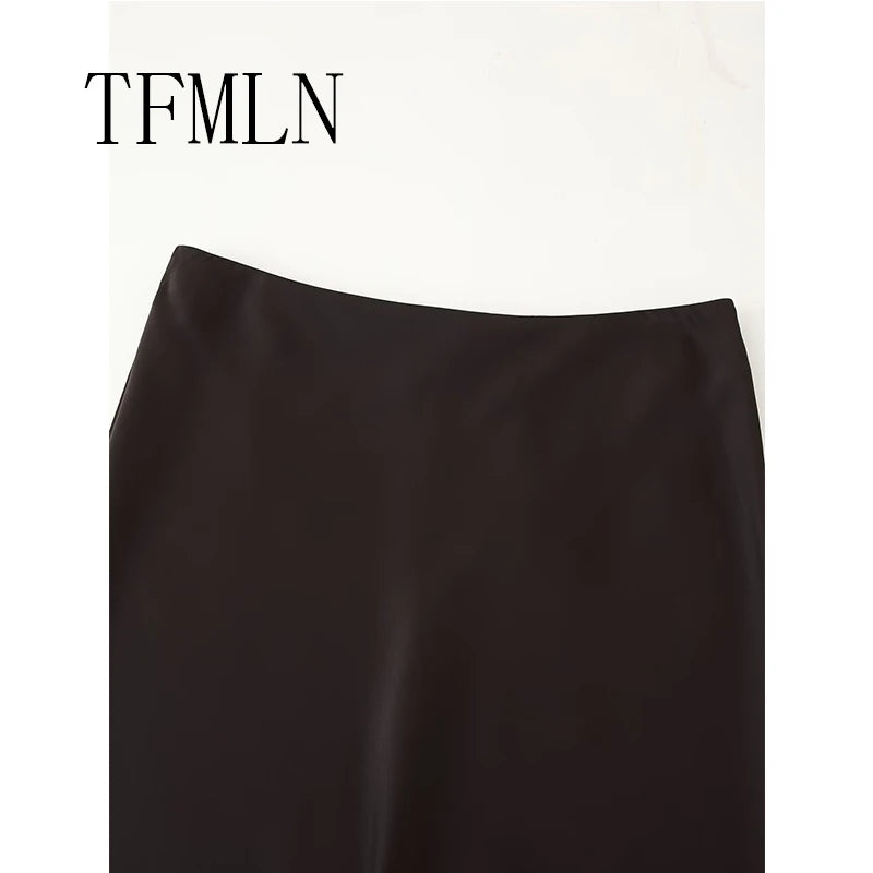 Women’s Satin Lace Long Wrap Skirt