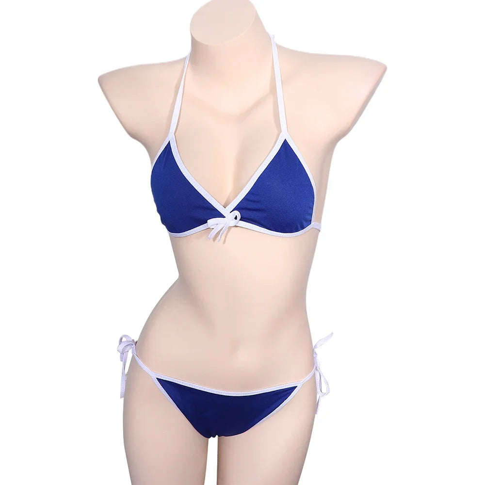 Contrast Binding Triangle Bikini Swimsuit Women Two Piece Swimwear 2023 Bikini Set Summer Beachwear