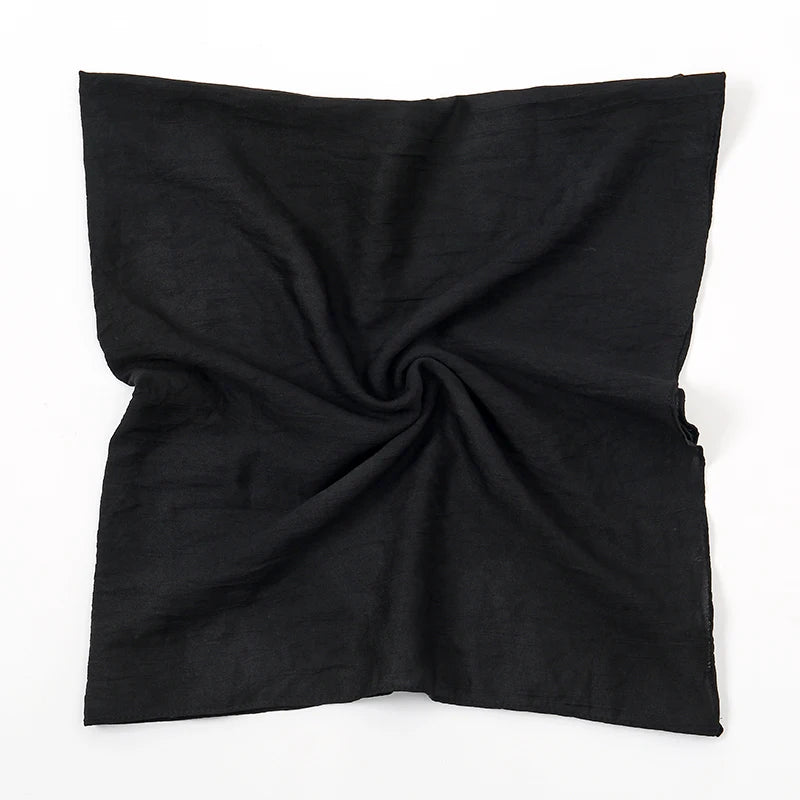 90*90cm Thin Soft Square Scarves for Women Simplicity Solid Color Cotton Linen Headscarf Muslim Female's Hijabs Bag Accessories