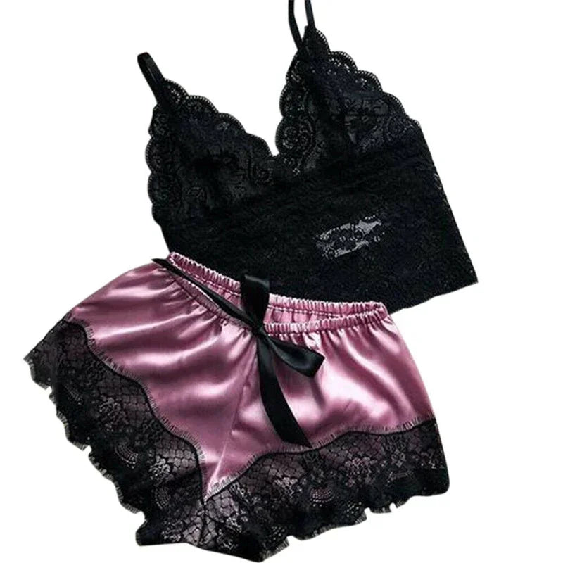 Women’s Lace V-Neck Pajama Set