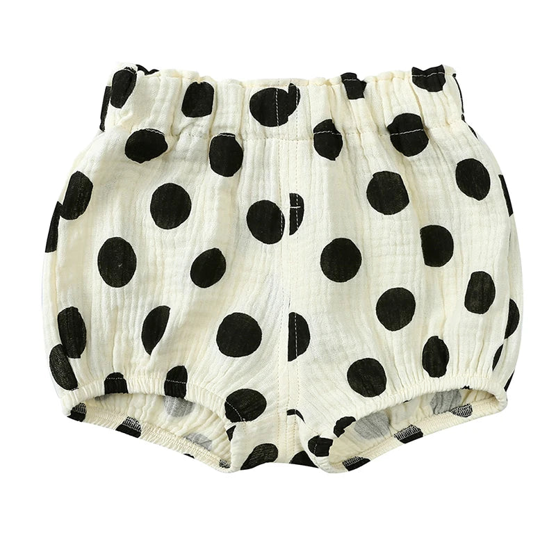 Summer Infant Baby Boy Girl Ruffle Cute Cotton Linen Cartoon Print Bloomer Shorts Toddler Panty Diaper Covers Loose Harem Shorts
