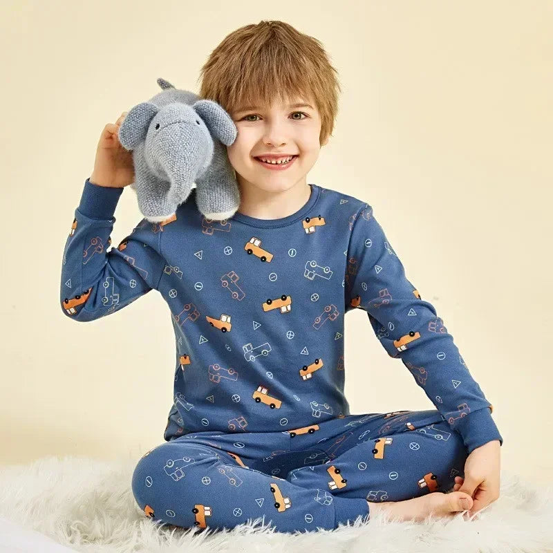 New Teens Baby Boy Pajamas Autumn Long Sleeve Children's Clothing Sleepwear Cotton Pyjamas Sets For Kids 4 6 8 10 12 14 Years