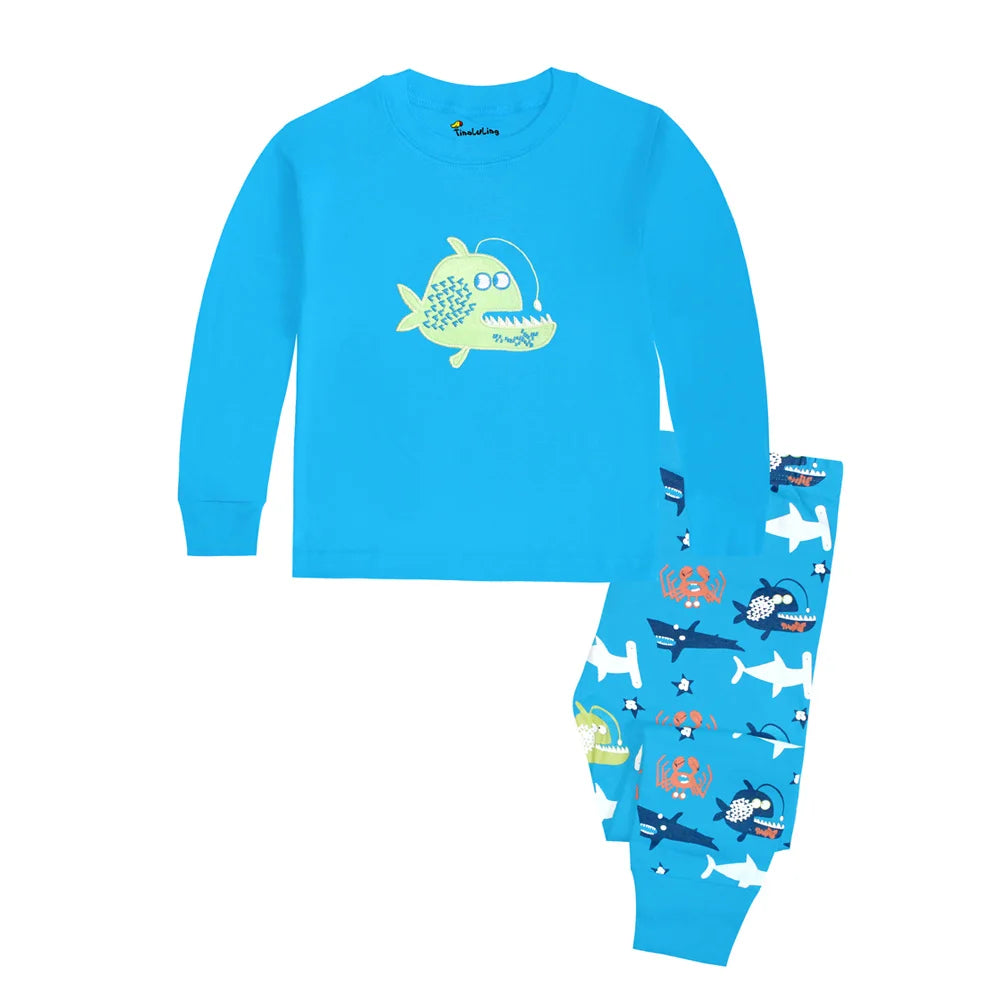 Animal Cartoon Boys Pajamas Sets Children's Sleepwear Kids Nightwear 100 Cotton Spring Autumn Boy Pyjamas Homewear Night Wear