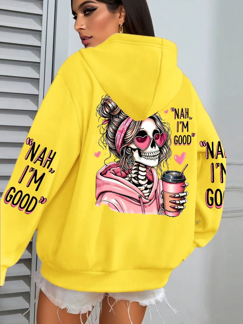 Women’s Funny Print Multicolor Hoodie