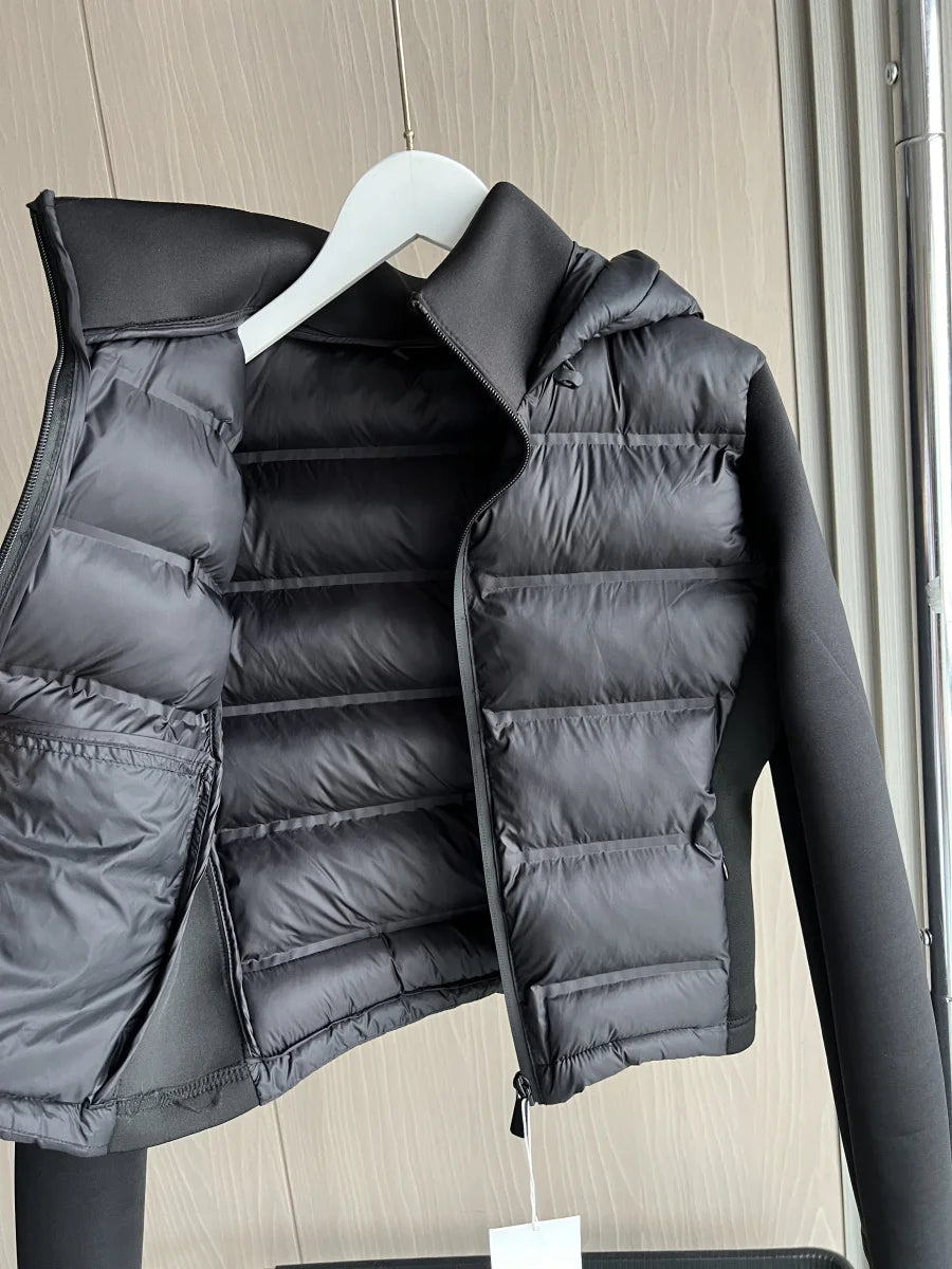 New Arrival  Women's Lightweight Warm Down Jacket with Long Sleeves and Zippered Hooded Sports Coat 4391742