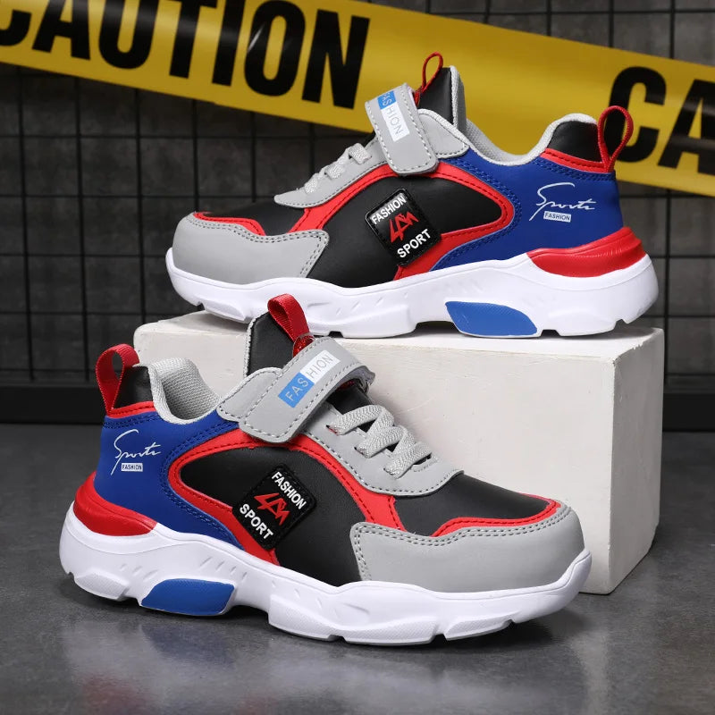 New Children's Leather Casual Shoes For Boy Girls Sneakers Breathable Kids School Walking Non-slip Sport Running Shoes Outdoor
