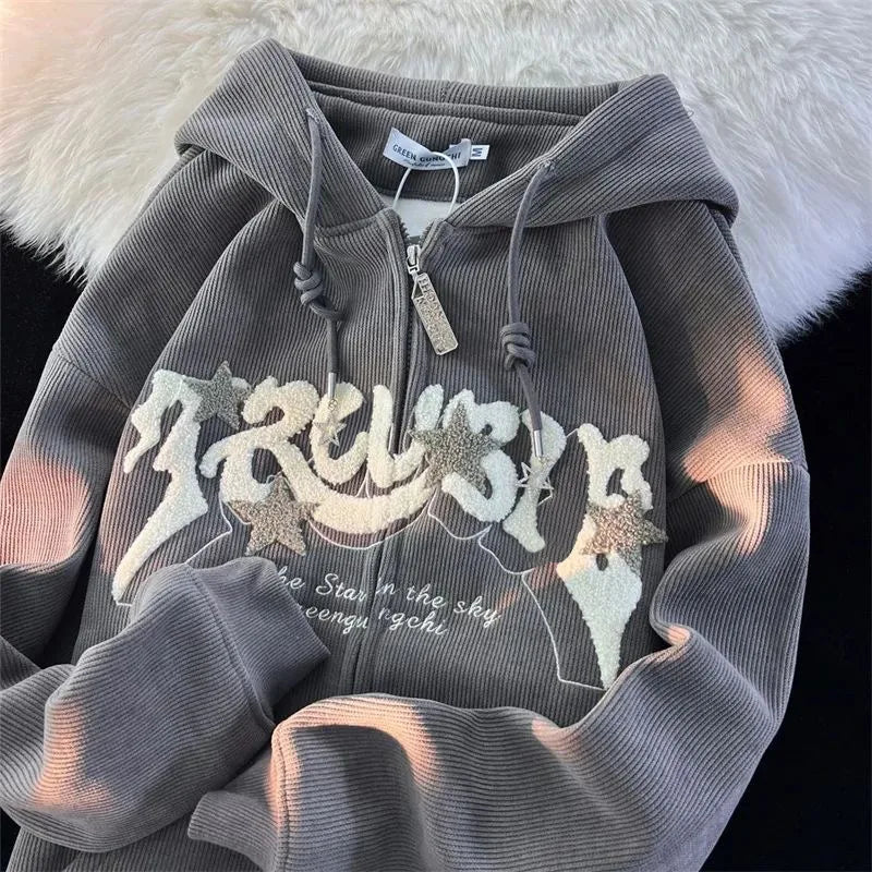 Women’s Embroidered Zip-Up Hoodie