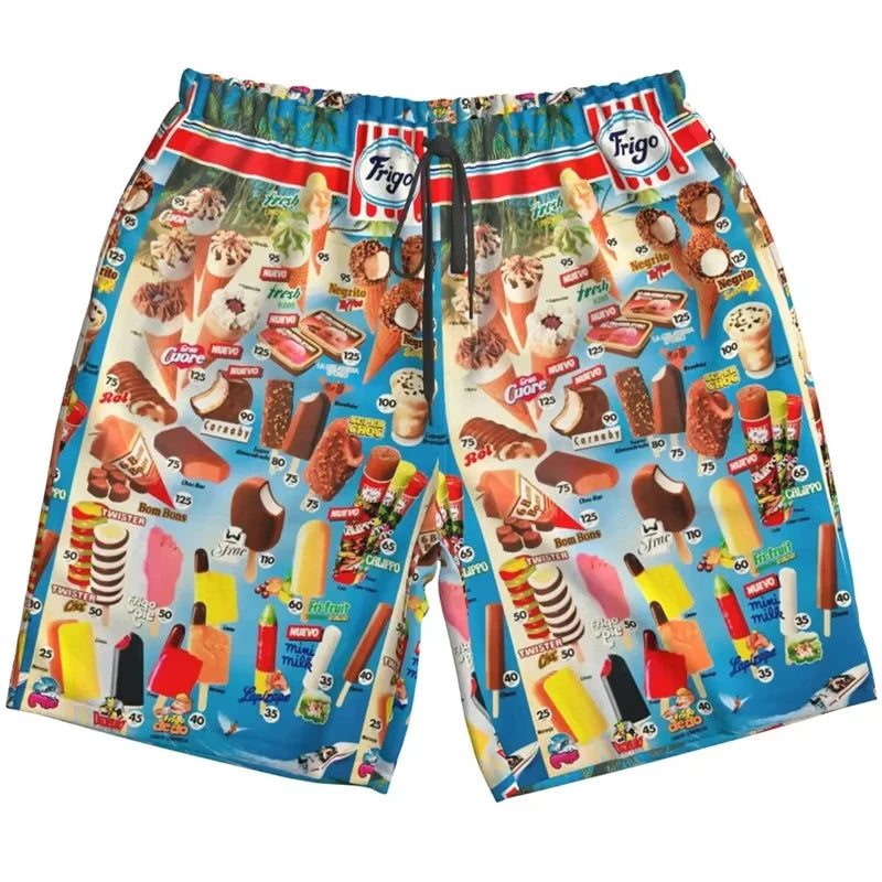 2024 Trendy Cool Fashion Ice Cream Shirts Beach Party 3d Print Hawaiian Shirt unisex Short Sleeve Oversized Blouse Lapel Shirts