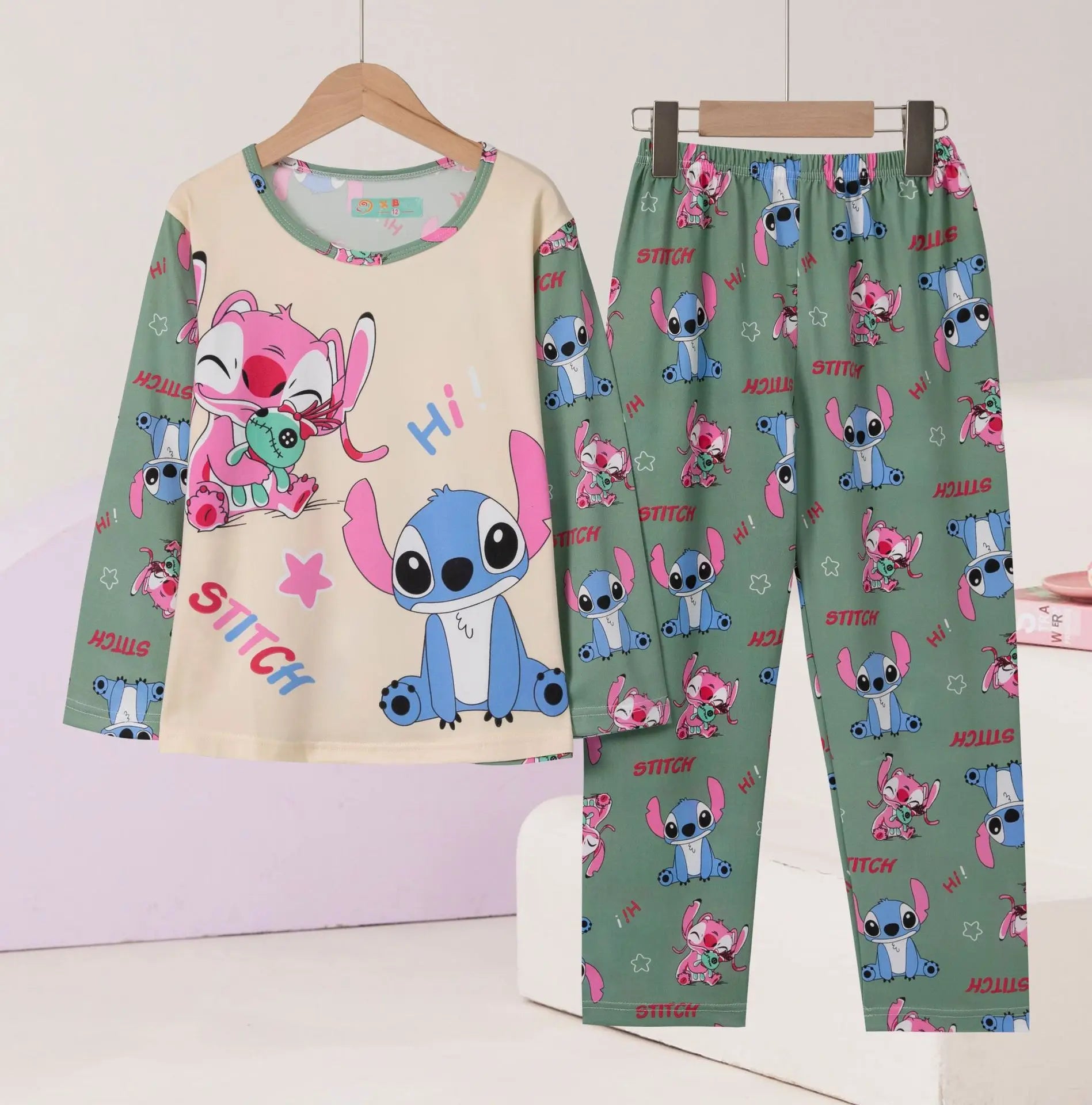 Stitch Boys and Girls Pajamas Minnie Pijama Stitch Niña Autumn Winter Soft Kids Pjs Girls Pajamas Mickey Mouse Homewear