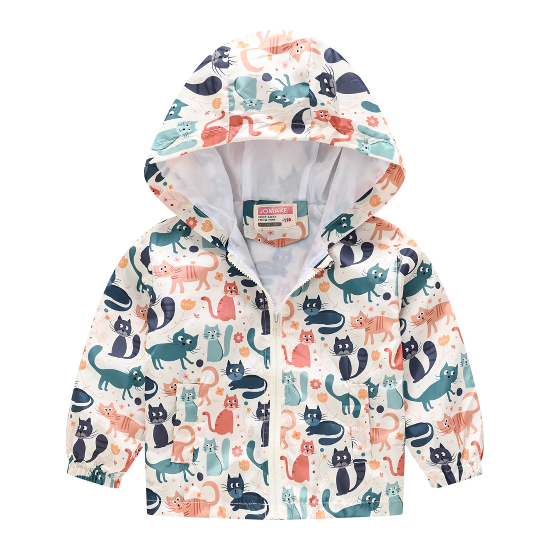 New autumn style girls 1-7 years old fashionable multi-color lightweight hooded short jacket jacket