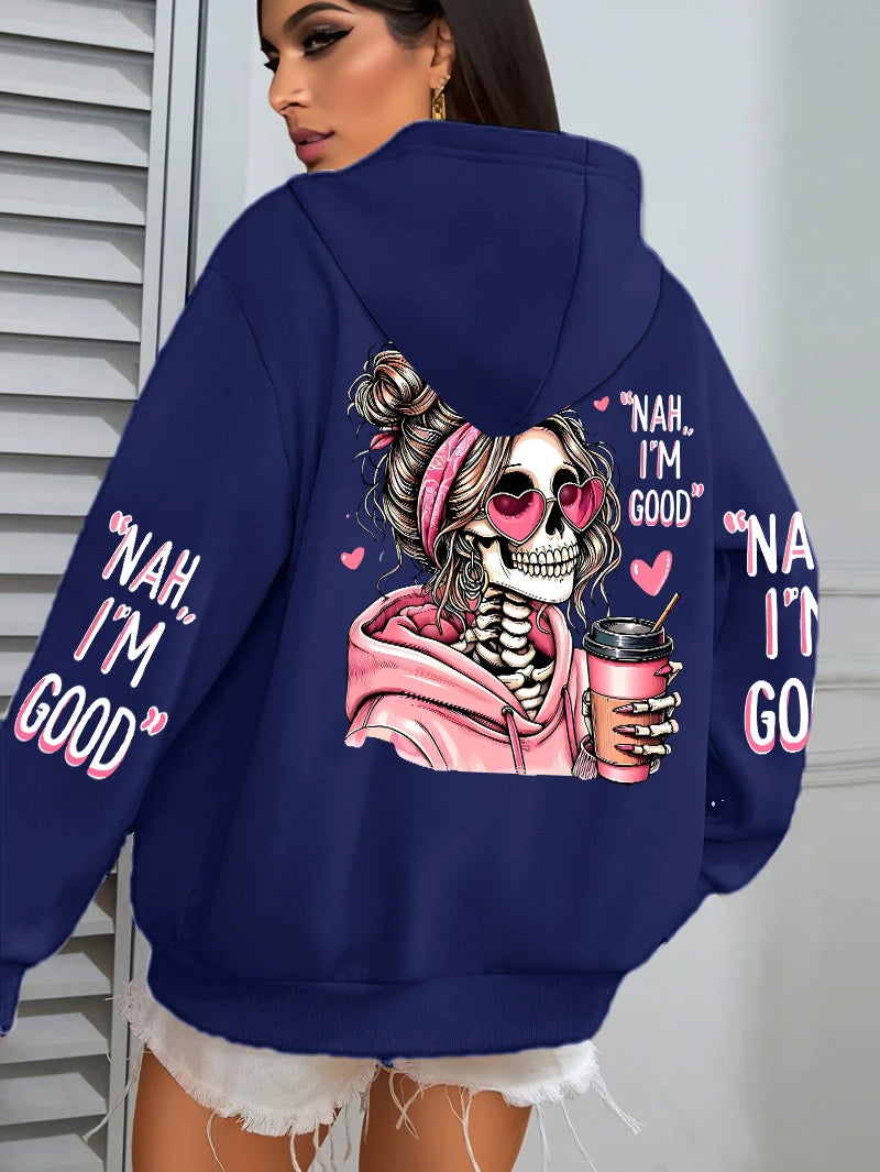 Women’s Funny Print Multicolor Hoodie
