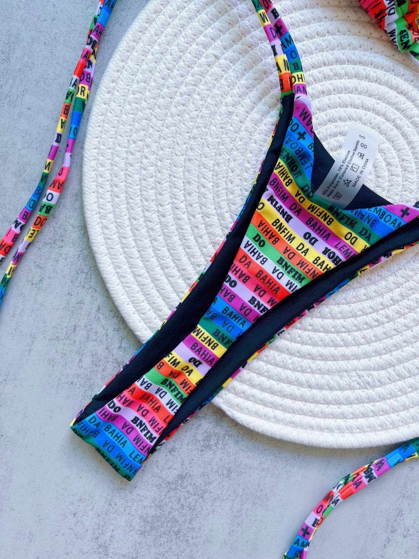 RUOTONSEPT Letters Printed Colorful Mini Thong Bikini Women Swimwear Female Swimsuit Two-pieces Bikini set Bather Bathing Suit