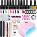 Gel Varnish Kit Professional Nail Gel Kit With Nail Dryer Soak Off Nail Gel Polish Kit  Base Coat  Top Coat Manicure Tools Set