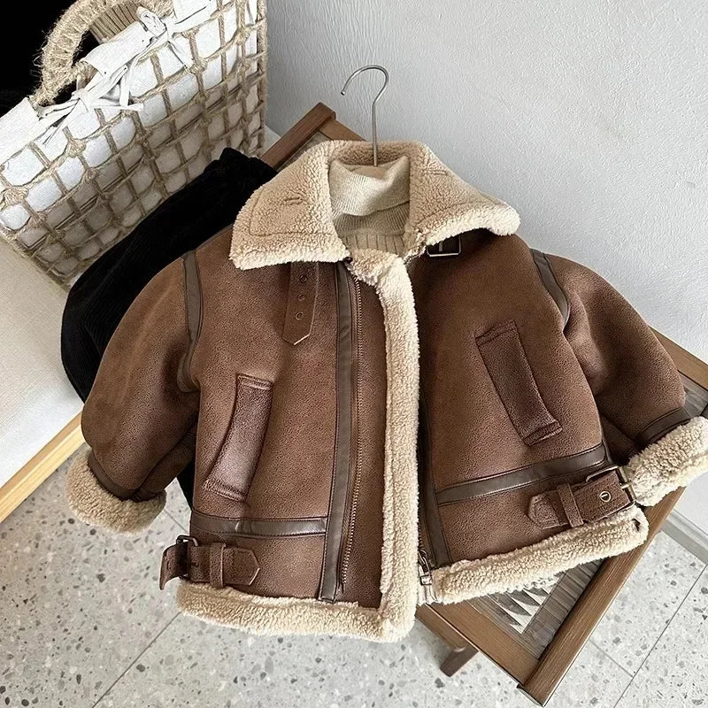 Kids Velvet Fleece Winter Jacket