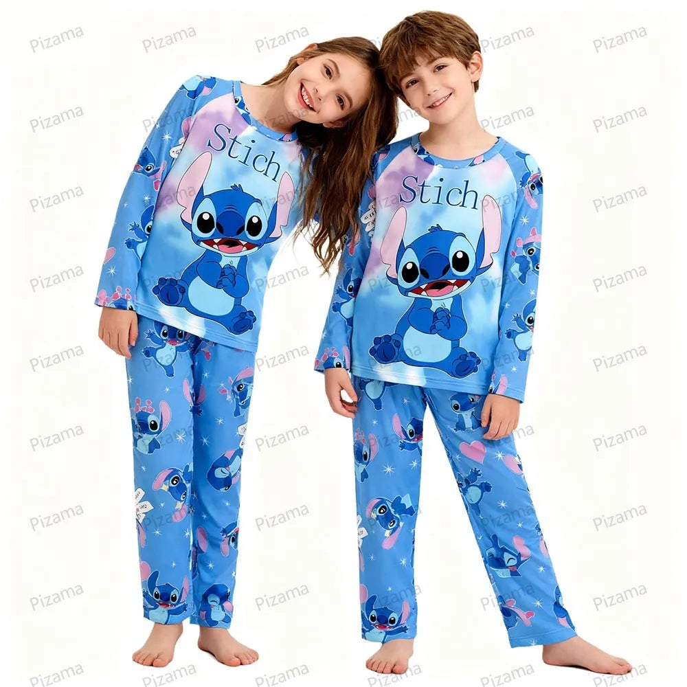Stitch Pajamas for Kids Girls Long Sleeved Soft Comfortable Lilo & Stitch Pyjamas Suits Children's Loungewear Sleepwear