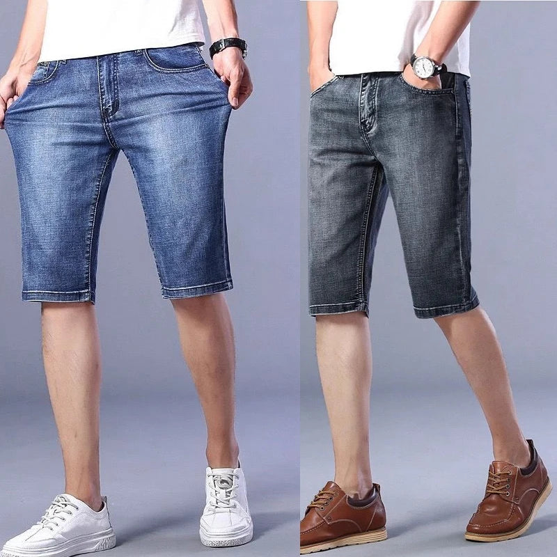 2025 New Blue Fashion Design Men's Jeans Slim Fit Straight Men's Short Jeans Summer Shorts Jeans Men's Jeans Stretch